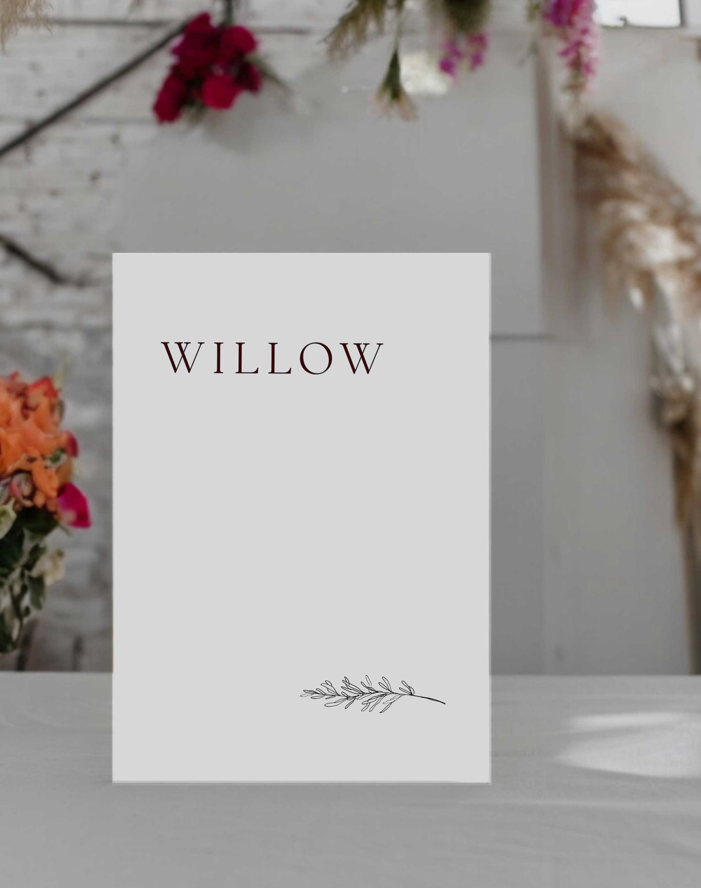 Willow | Botanical Table Number - Ivy and Gold Wedding Stationery