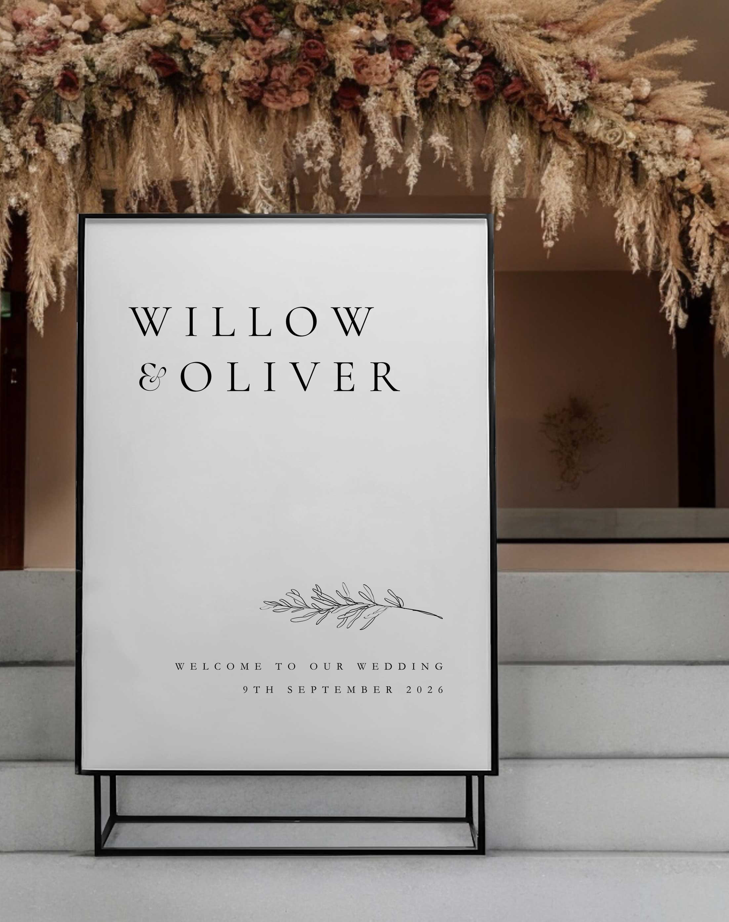 Willow | Botanical Welcome Sign - Ivy and Gold Wedding Stationery