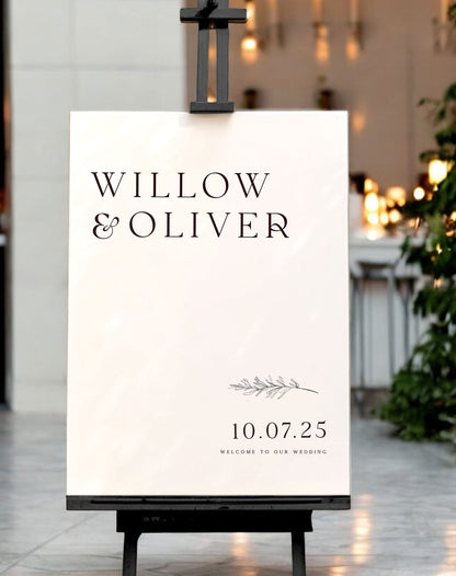 Willow | Botanical Welcome Sign - Ivy and Gold Wedding Stationery