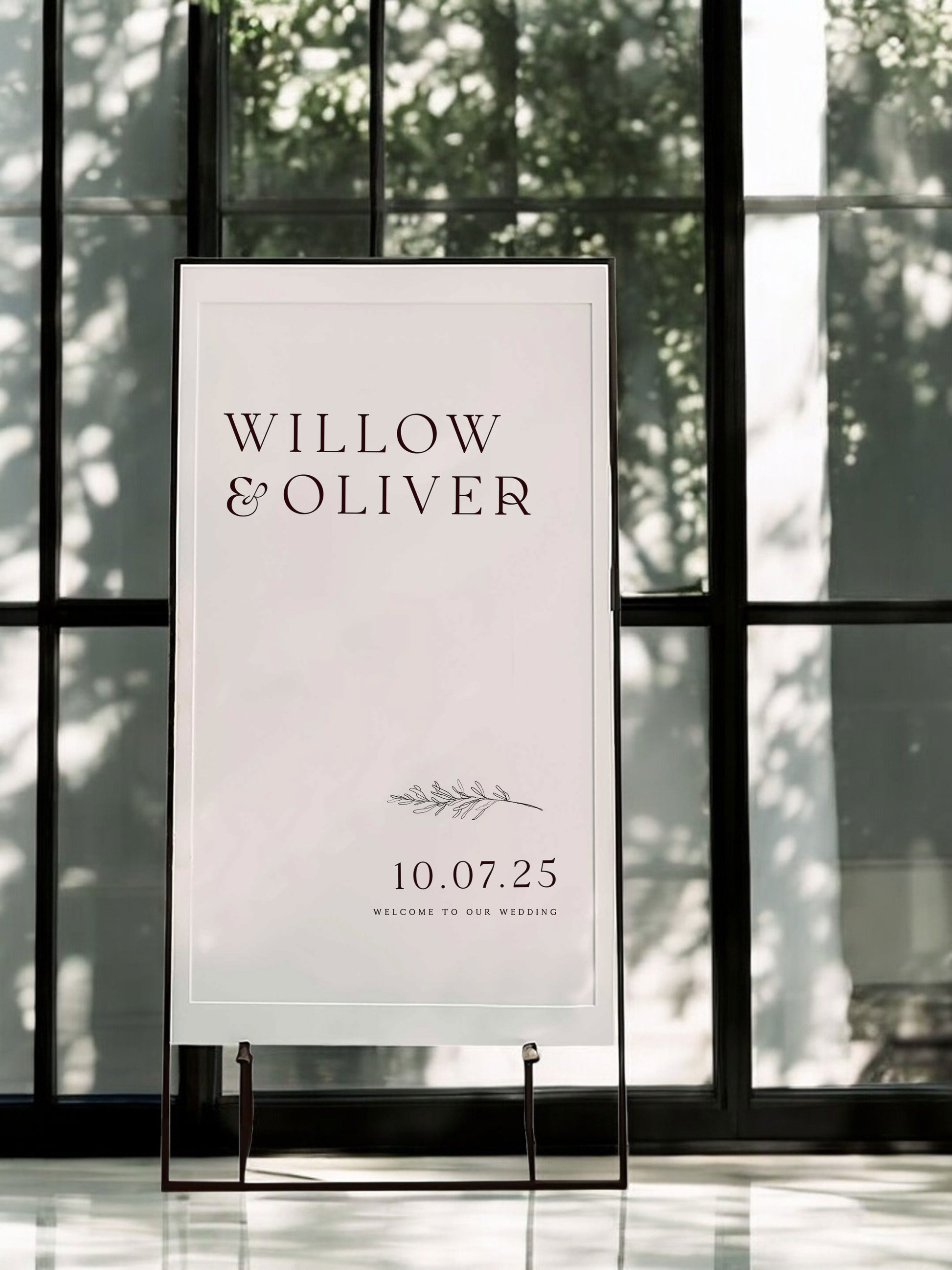 Willow | Botanical Welcome Sign - Ivy and Gold Wedding Stationery