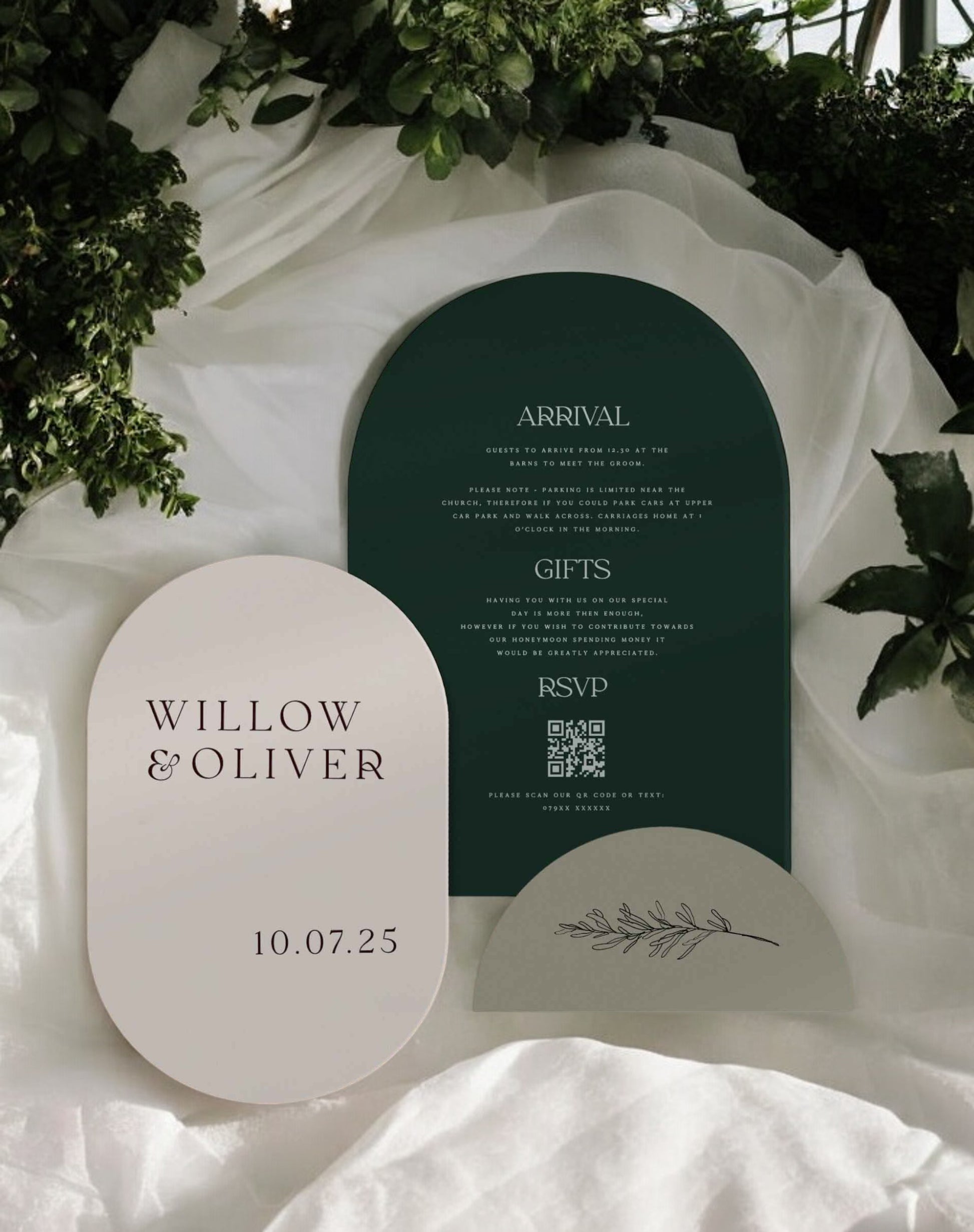 Willow | Botanical Wedding Invitations - Ivy and Gold Wedding Stationery