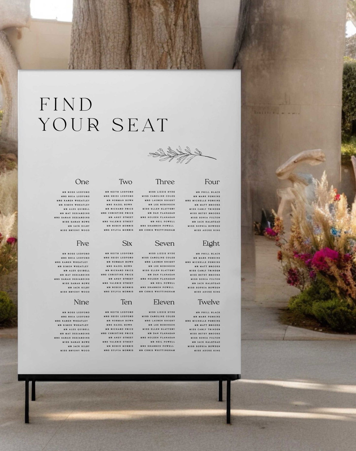 Willow | Botanical Seating Plan - Ivy and Gold Wedding Stationery -  