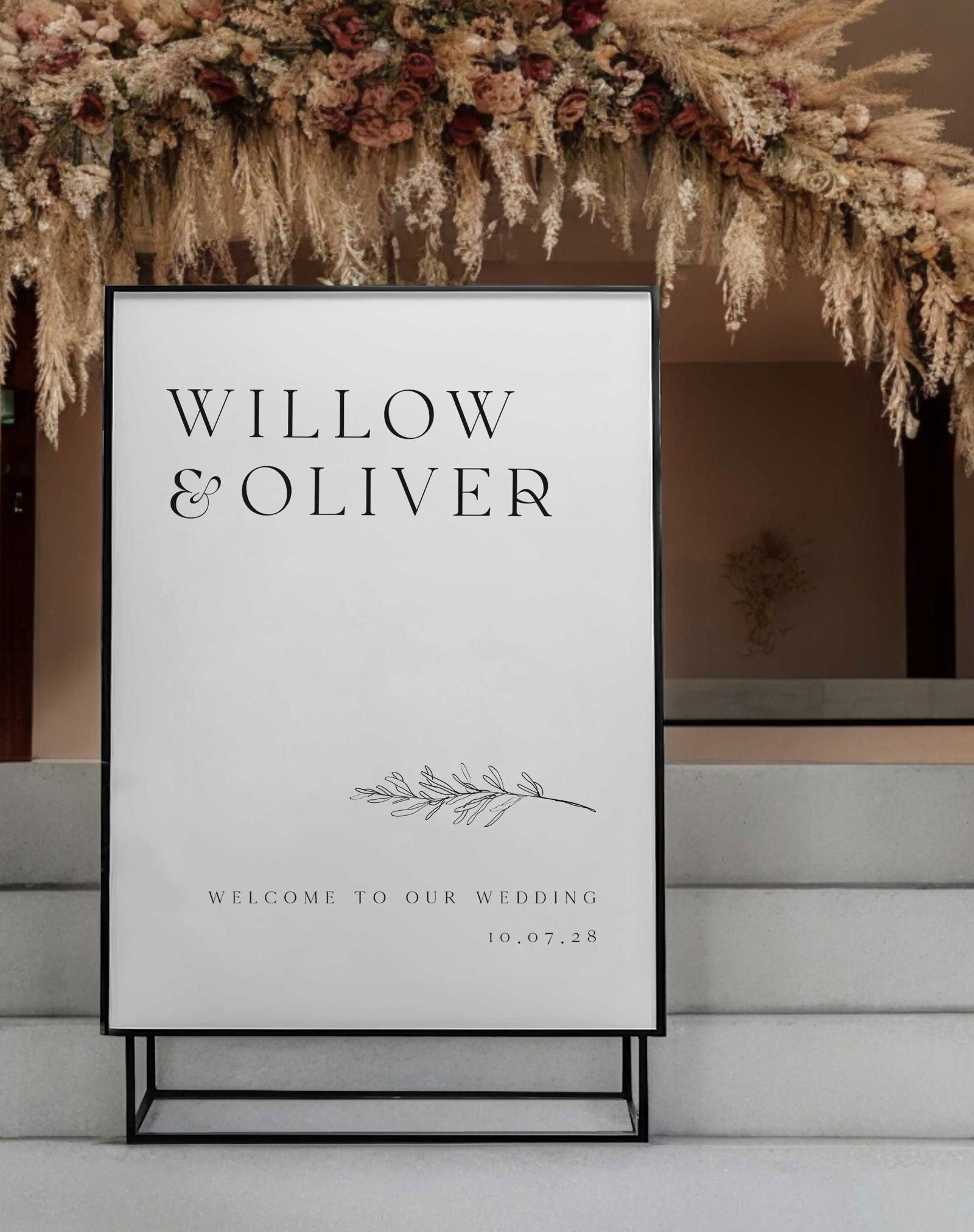 Willow | Botanical Welcome Sign - Ivy and Gold Wedding Stationery -  