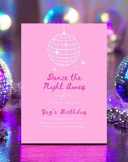 Yaz Dance The Night Away Disco Birthday Invitation - Ivy and Gold Wedding Stationery