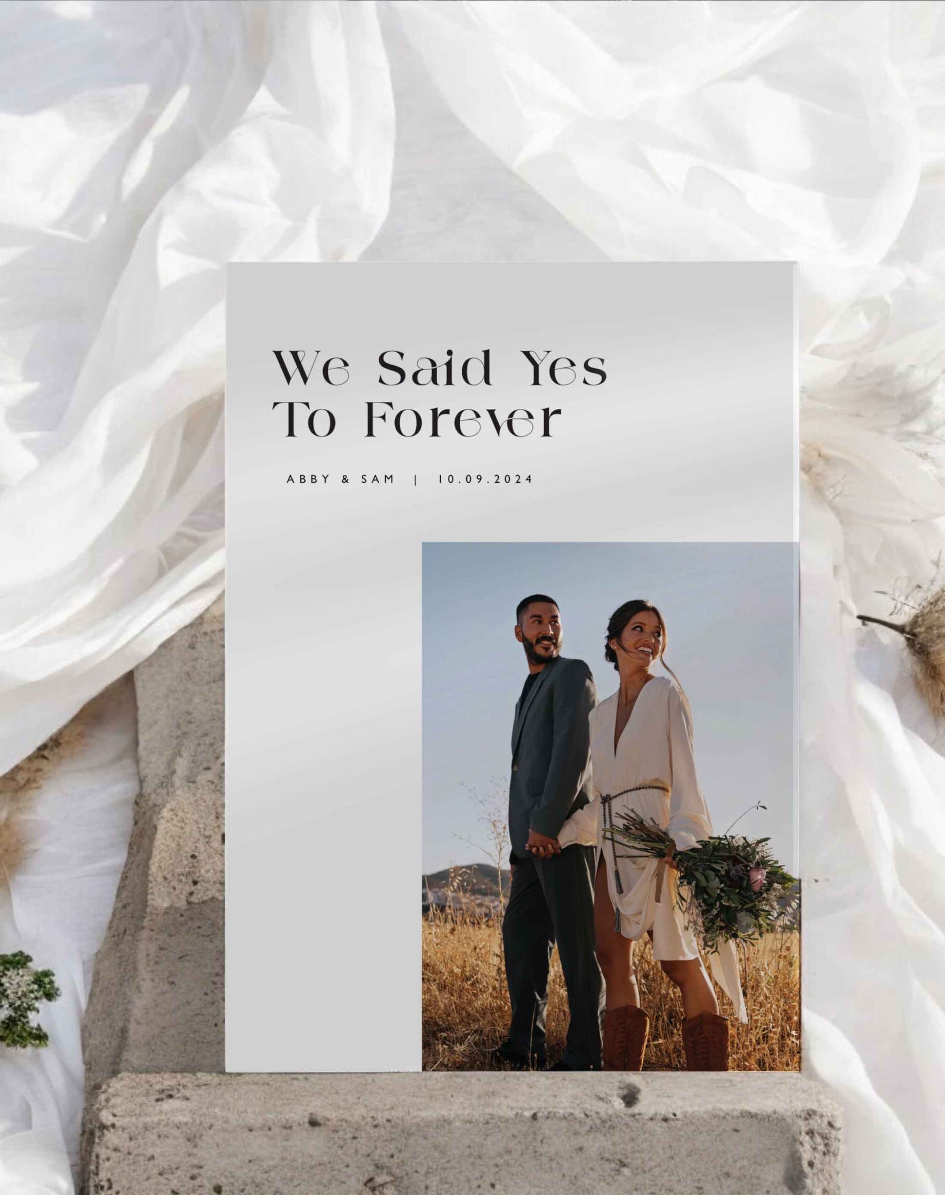 Yes To Forever Reception Invitation - Ivy and Gold Wedding Stationery