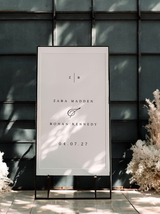 Zara | Minimalist Welcome Sign - Ivy and Gold Wedding Stationery