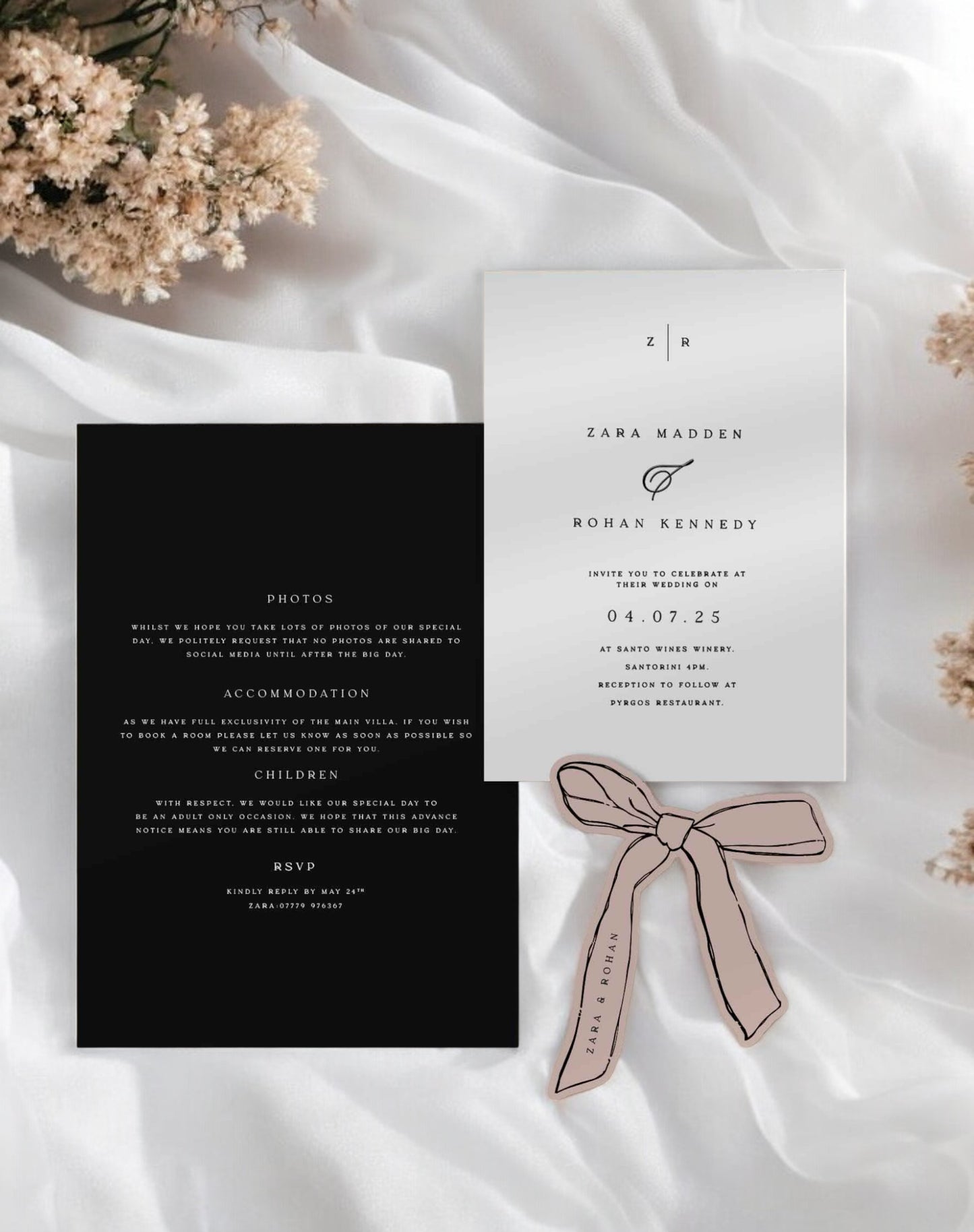 Zara | Minimalist Wedding Invitations - Ivy and Gold Wedding Stationery