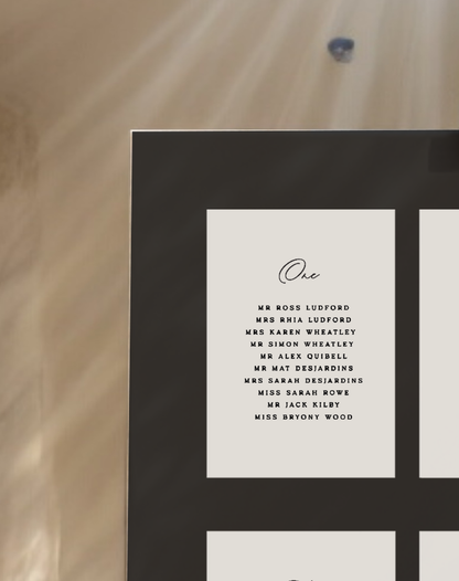 Zara | Minimalist Seating Plan Card - Ivy and Gold Wedding Stationery -  