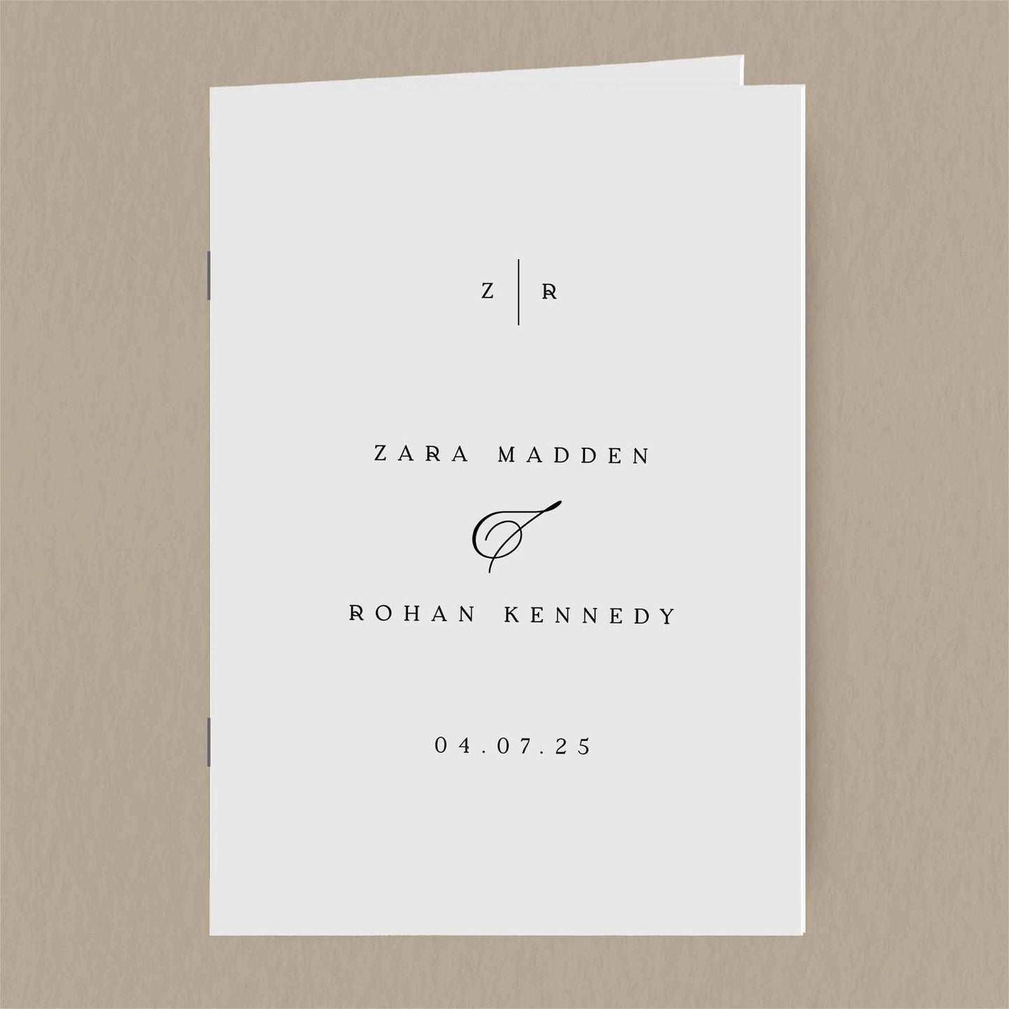 Zara Order Of Service  Ivy and Gold Wedding Stationery   