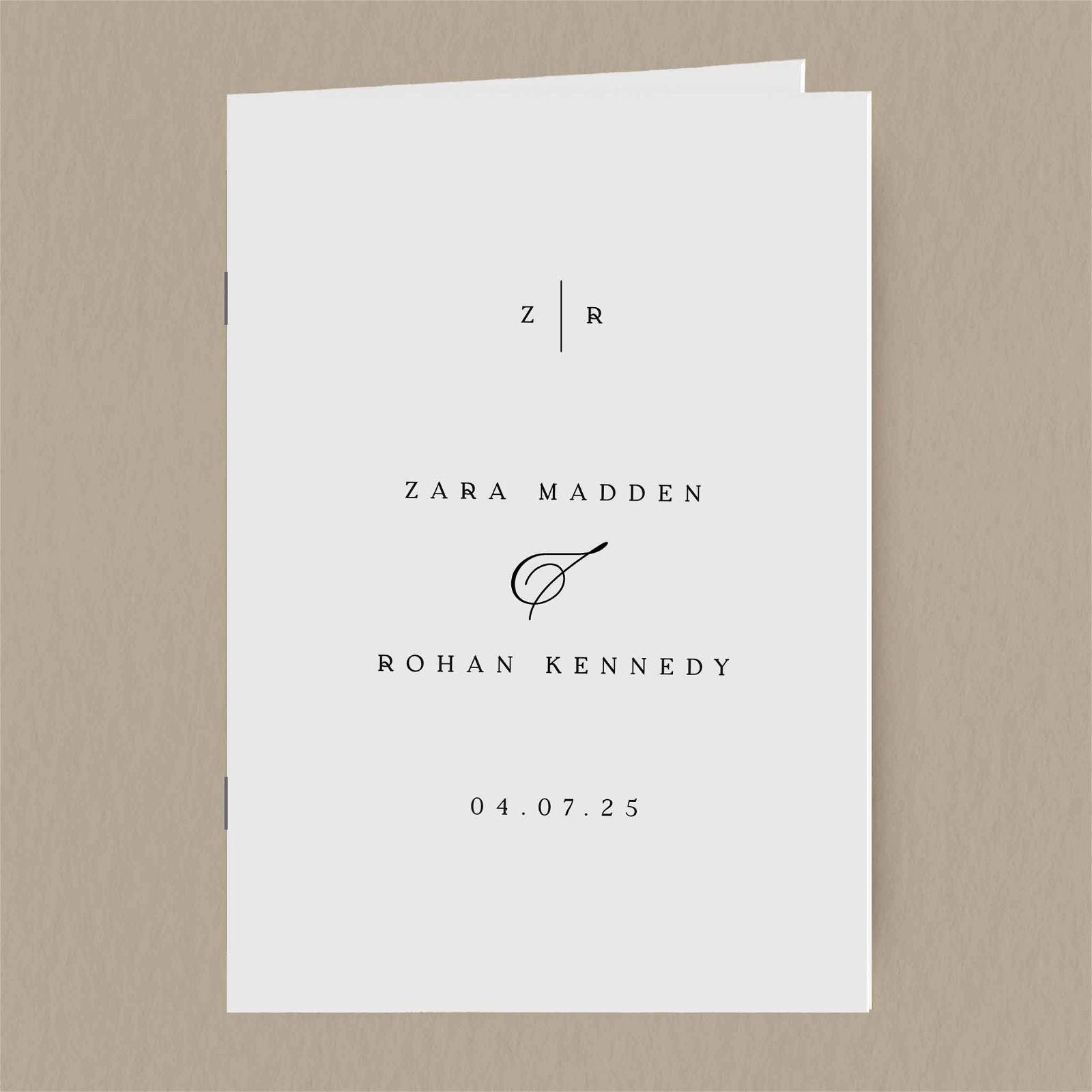 Zara Order Of Service  Ivy and Gold Wedding Stationery   