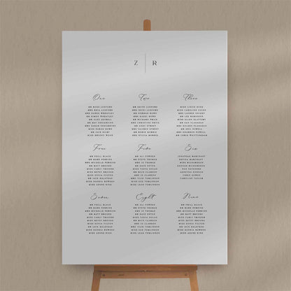 Zara Seating Plan  Ivy and Gold Wedding Stationery   