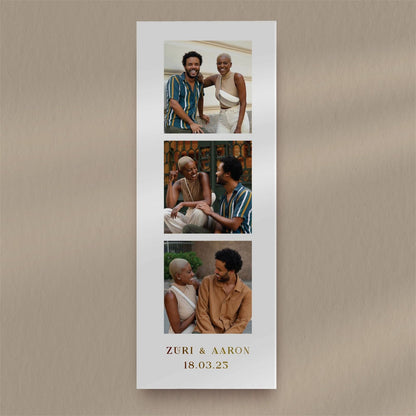 Zuri | Photo Strip Save The Date  Ivy and Gold Wedding Stationery   